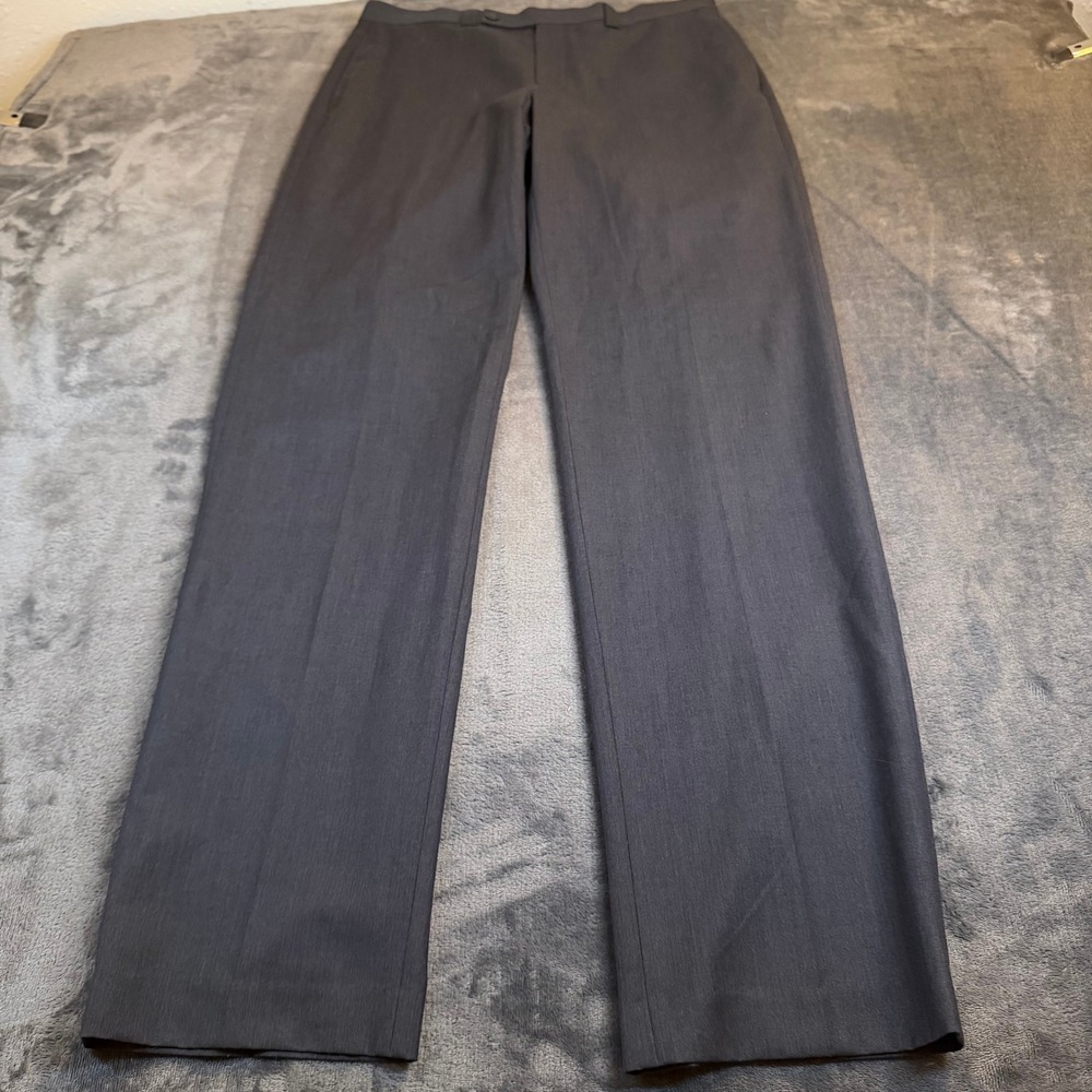 Calvin Klein Flat Front Dress Pants Charcoal Gray Mens Size 32W x 34L